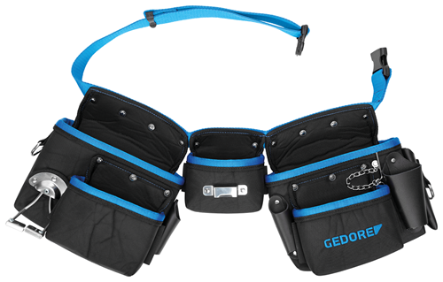 1818163 - Versatile 3-Pouch Tool Belt, Fits 80-120cm Waist, 5 Compartments