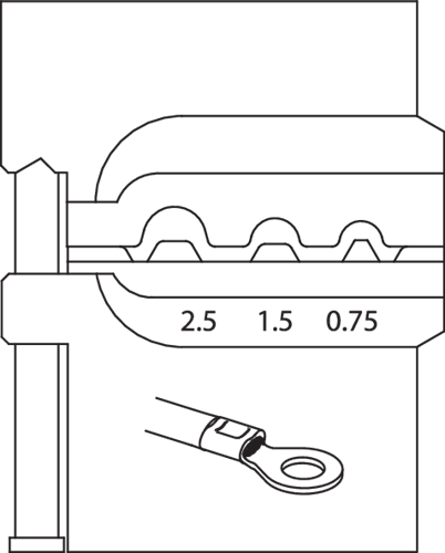1830589 - Module Insert for 0.75/1.5/2.5 mm² Cable Lugs