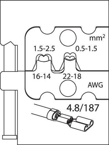 1830643 - 4.8mm Flat Plug Module Insert, Durable Design
