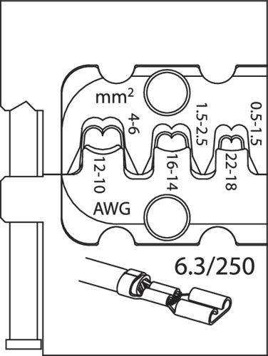 1830651 - Reliable Module Insert for Flat Plugs, AWG 22-10 Compatibility