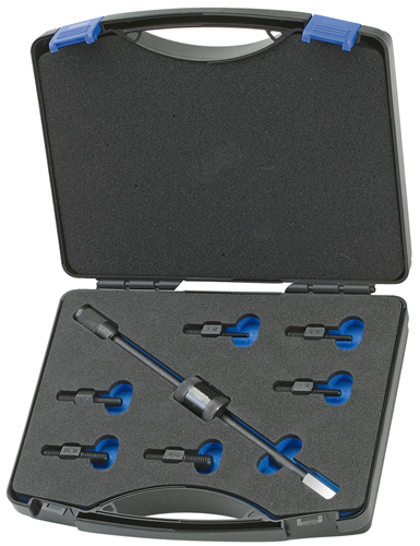 1936549 - 7-Piece Threaded Adapter Set with 200g Slide Hammer, 275x229mm Case