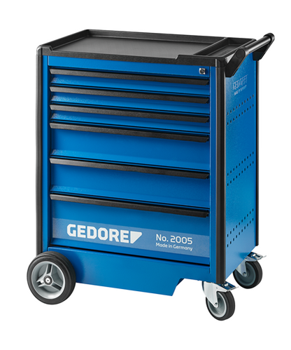 2003546 - 6-Drawer Tool Trolley, H 812mm, ABS Platform, Heavy-Duty Caster Wheels