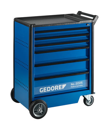 2003546 - 6-Drawer Tool Trolley, H 812mm, ABS Platform, Heavy-Duty Caster Wheels