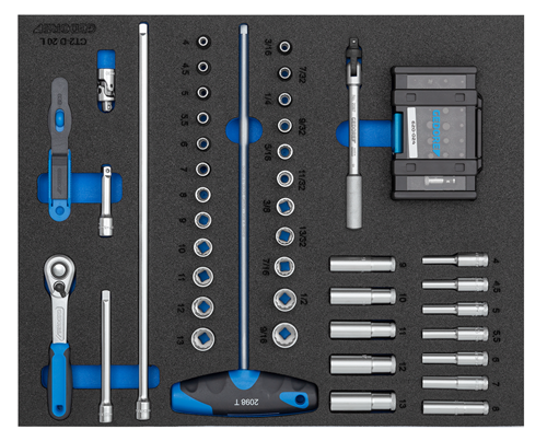 2016478 - 67-Piece 1/4" Socket Wrench Set in Tool Module