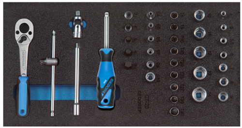 2308967 - 37-Piece Socket Wrench Set, 158mm Wide with Foam Case