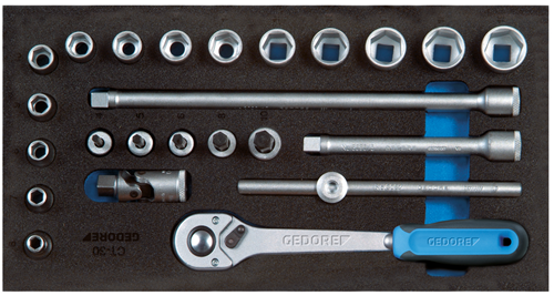 2308975 - 310mm Socket Wrench Set with Ratchet & Universal Joint