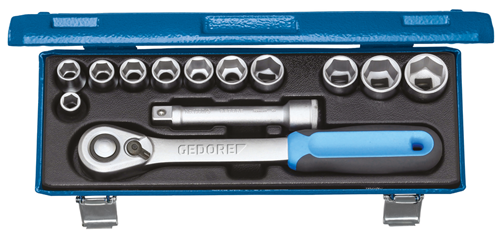 2545810 - 13-Piece Hexagonal Socket Wrench Set in Steel Case