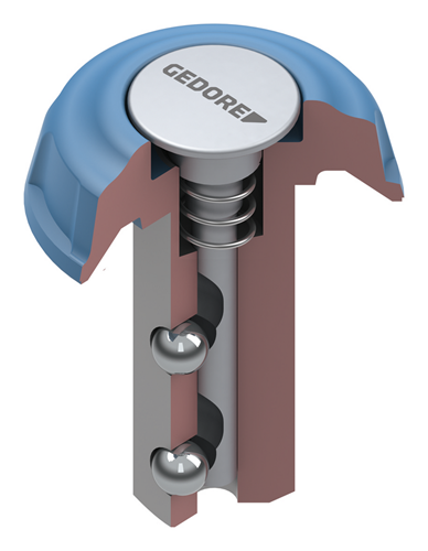 2551829 - Chrome-Vanadium 1/2" Mushroom Head with Push Button & Blue Cap