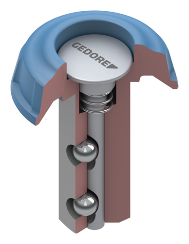 2551829 - Chrome-Vanadium 1/2" Mushroom Head with Push Button & Blue Cap