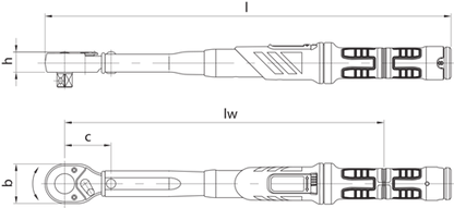 2641305 - 1/2" Torque Wrench, 20-100 Nm, Ergonomic Grip & Ratchet