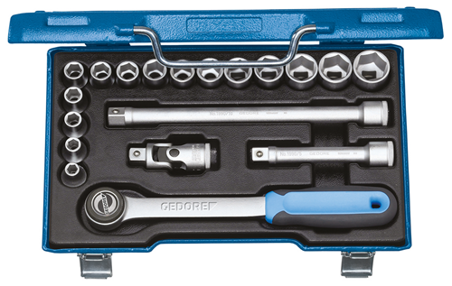 2682842 - 19-Piece Vanadium Steel Socket Wrench Set, 320x210x55mm Case