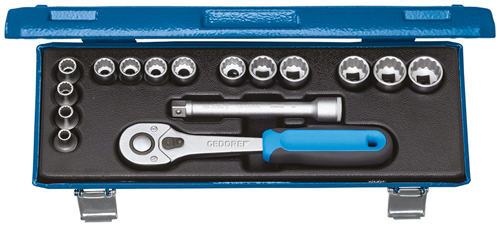 2682893 - 16-Piece Socket Wrench Set with Reversible Ratchet in Compact Case