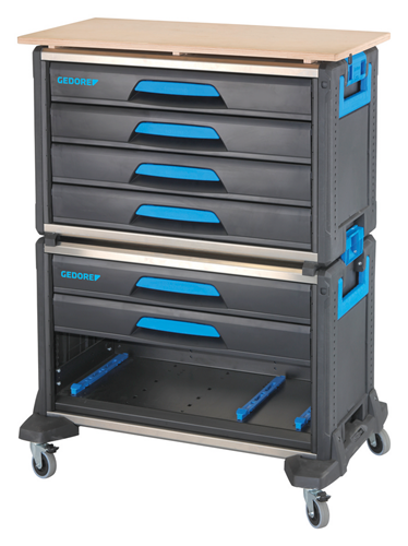 2954443 - Mobile Tool Trolley with 6 Drawers and Worktop for Transport