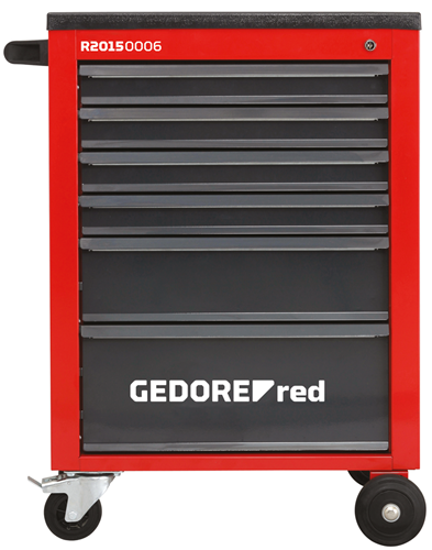 15000 - Heavy-Duty Steel Trolley with 6 Lockable Drawers and ABS Platform