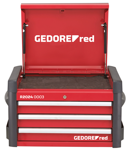 24000 - Heavy-Duty Workshop Trolley with 3 Locking Drawers and Work Surface