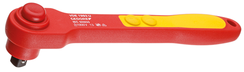 6123910 - VDE Insulated 1/2" Reversible Ratchet with Push-Button Lock