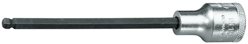 6165160 - Chromed 140mm Screwdriver Bit with Square Drive and Non-Slip Knurling