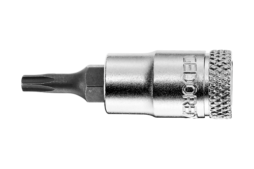6265890 - Hand-Operated Chromed Screwdriver Bit Socket 1/4" TX T40 with grip