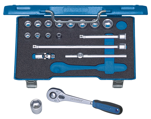 6235470 - 22-Piece Hexagonal Socket Wrench Set with GEDORE Steel Case