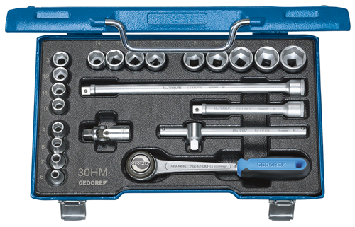 6238300 - 22-Piece Hexagonal Socket Wrench Set in GEDORE Case