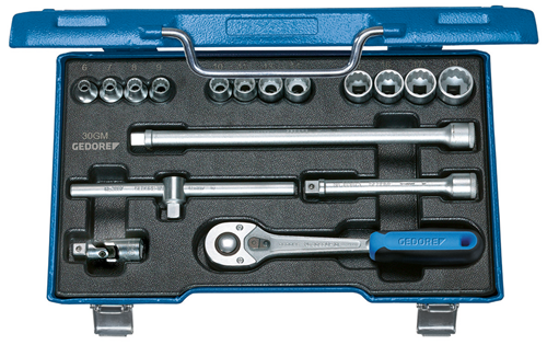 6235710 - 17-Piece Hexagonal Socket Wrench Set in Steel Case, 320x210x55mm