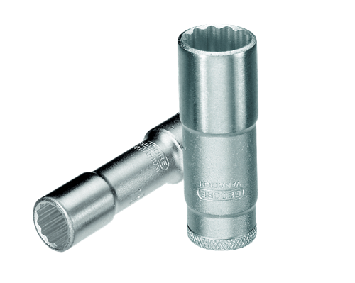 6258760 - 13mm Long Socket Wrench Insert, Chrome-Plated Vanadium Steel