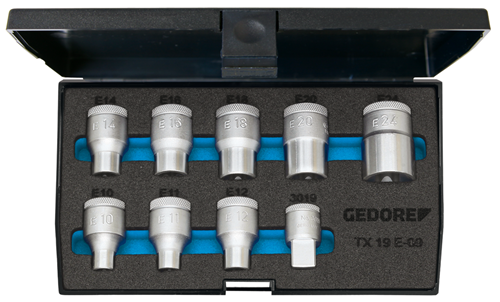6265970 - 9-Piece TX Socket Set with 3/8" to 1/2" Converter in Box