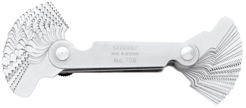 6549730 - Compact 52-Leaf Thread Gauge for Metric & Whitworth Measurements