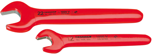 6573360 - VDE Insulated 24mm Spanner, 15° Angle, Vanadium Steel