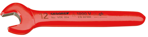6572390 - 12mm VDE Insulated Spanner with 15° Angle, Vanadium Steel