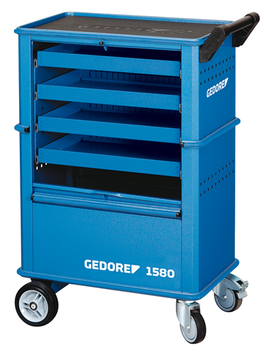 6627550 - Heavy-Duty Tool Trolley with 4 Drawers & ABS Worktop