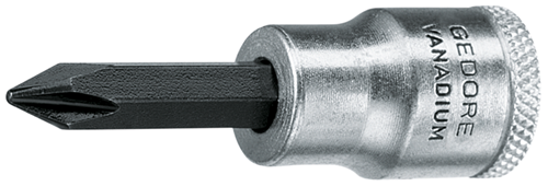 6666610 - Chromed 3/8" Square Drive Screwdriver Bit with Ball Retention