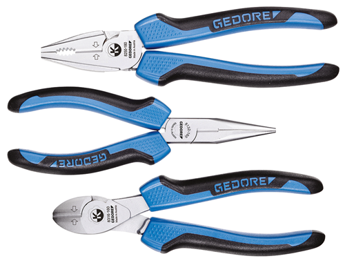 6701110 - Set of 3 Chrome-Plated Pliers with 2C Handles