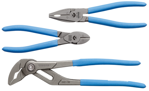 6703910 - 3-Piece Pliers Set with Non-Slip Dipped Handles