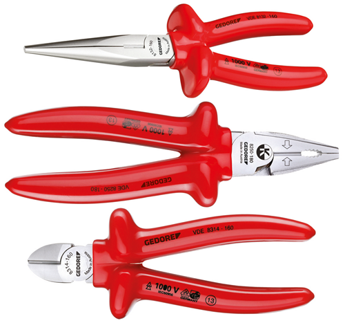 6708120 - 3-Piece VDE Insulated Pliers Set in Eco-Friendly Box