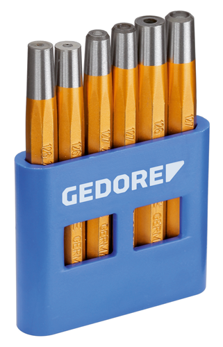 8773600 - GEDORE 6-Piece Rivetting Set with Polished Steel Finish