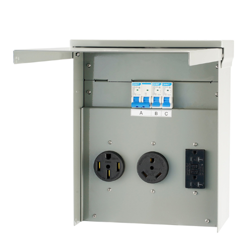 125/250V 50A Temporary RV Power Outlet Box Receptacle NEMA GFCI