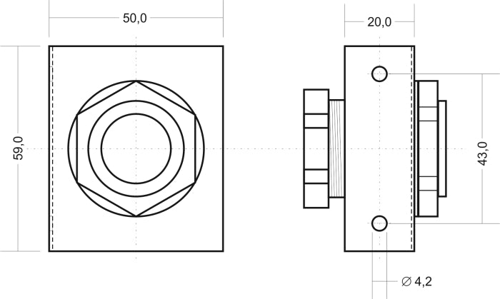 PP90 Right-angled stainless steel flange