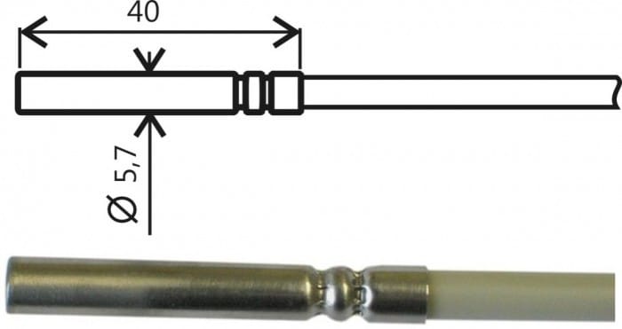 Pt1000TGL40/M Temperature Probe with MiniDin Connector