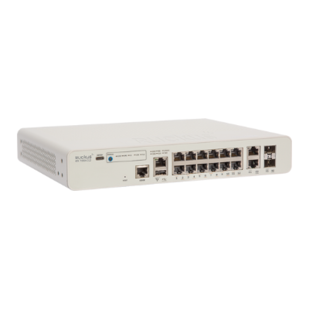 ICX7150-C12P-2X1G - Fanless Compact Ethernet Switch with PoE Technology
