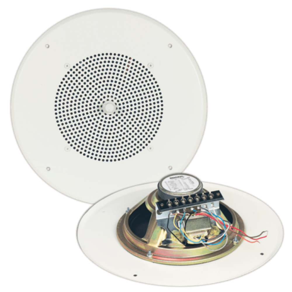 S86T725PG8WBR - 8" White Ceiling Speaker with Transformer for Clear Sound