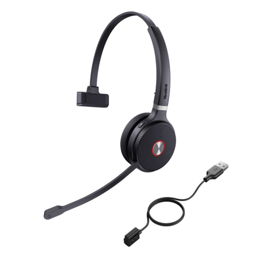 WHM621 - Comfortable Black Monoaural Wireless Headset with Optimal Audio