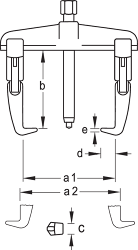 1322745 - 5-Piece Adjustable Puller Set for High Force Applications