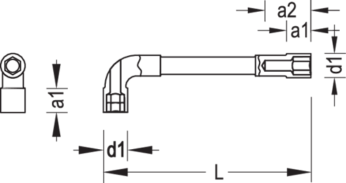 36910 - Chrome-Plated 19mm Double-Ended Socket Wrench with Hexagon Heads