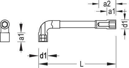 36910 - Chrome-Plated 19mm Double-Ended Socket Wrench with Hexagon Heads