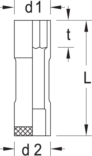 2300583 - 1/2" Socket Wrench Insert, 6-Point, Vanadium Steel