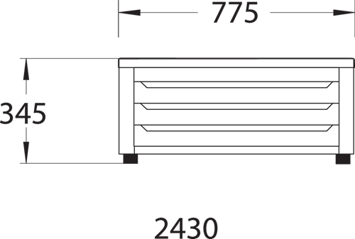 1888927 - GEDORE Blue Tool Chest 2430 with 3 Extendable Drawers