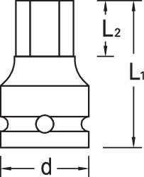 1956493 - 19mm GEDORE Impact Socket, Machine-Operated, DIN 3121
