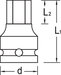 1956590 - 32mm Impact Socket, GEDORE Steel, DIN/ISO Certified