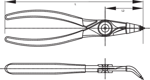 2014998 - 45° Angled Pliers for 19-60 mm Internal Locking Rings